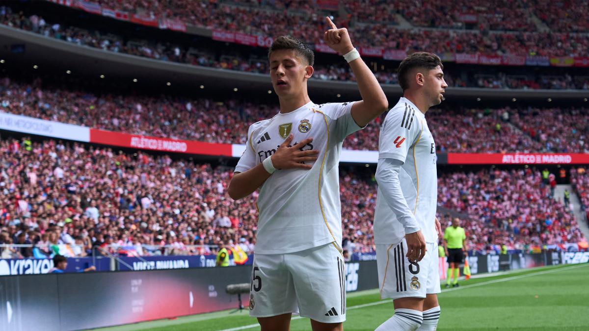 Arda Güler celebra un gol anotado con el Real Madrid