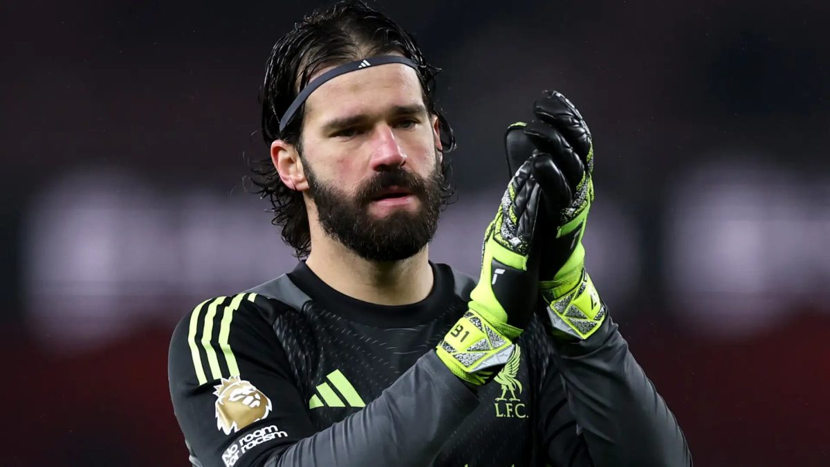 Alisson Becker after a match with Liverpool
