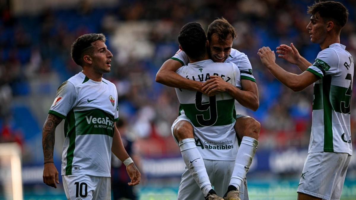Elche FC celebrating the victory