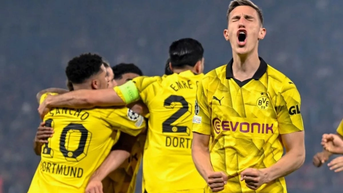 Los jugadores del Borussia Dortmund celebran un gol