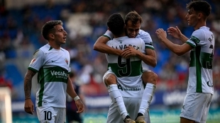 Elche FC celebrating the victory