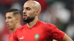 Sofyan Amrabat before a match with Morocco