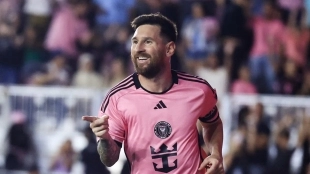 Leo Messi celebra un gol con el Inter Miami