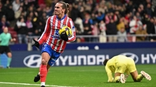 Antoine Griezmann celebra un gol anotado con el Atlético de Madrid